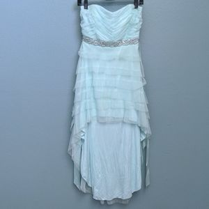 High low mint green/blue dress